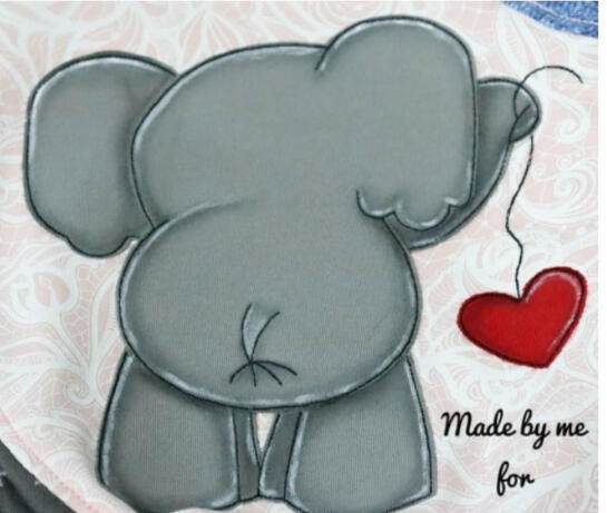 Elefant Rückseite mit Herz Elefant Rückseite mit Herz