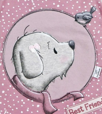 Button Hund Schal mit Vogel Button Hund Schal mit Vogel